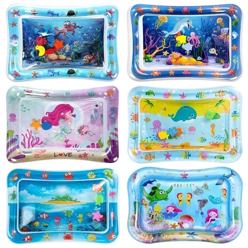 Tapis de jeu gonflable pour bébé en PVC, coussin gonflable, temps passé sur le ventre, matelas d’eau pour tout-petits, éducation précoce, développement d’activité, jouets