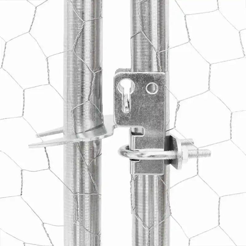 Chenil extérieur pour chien avec porte, 2 X 4 X 1 M, acier galvanisé, niche extérieure pour chien avec porte, acier galvanisé, grand chenil 2X4X1M
