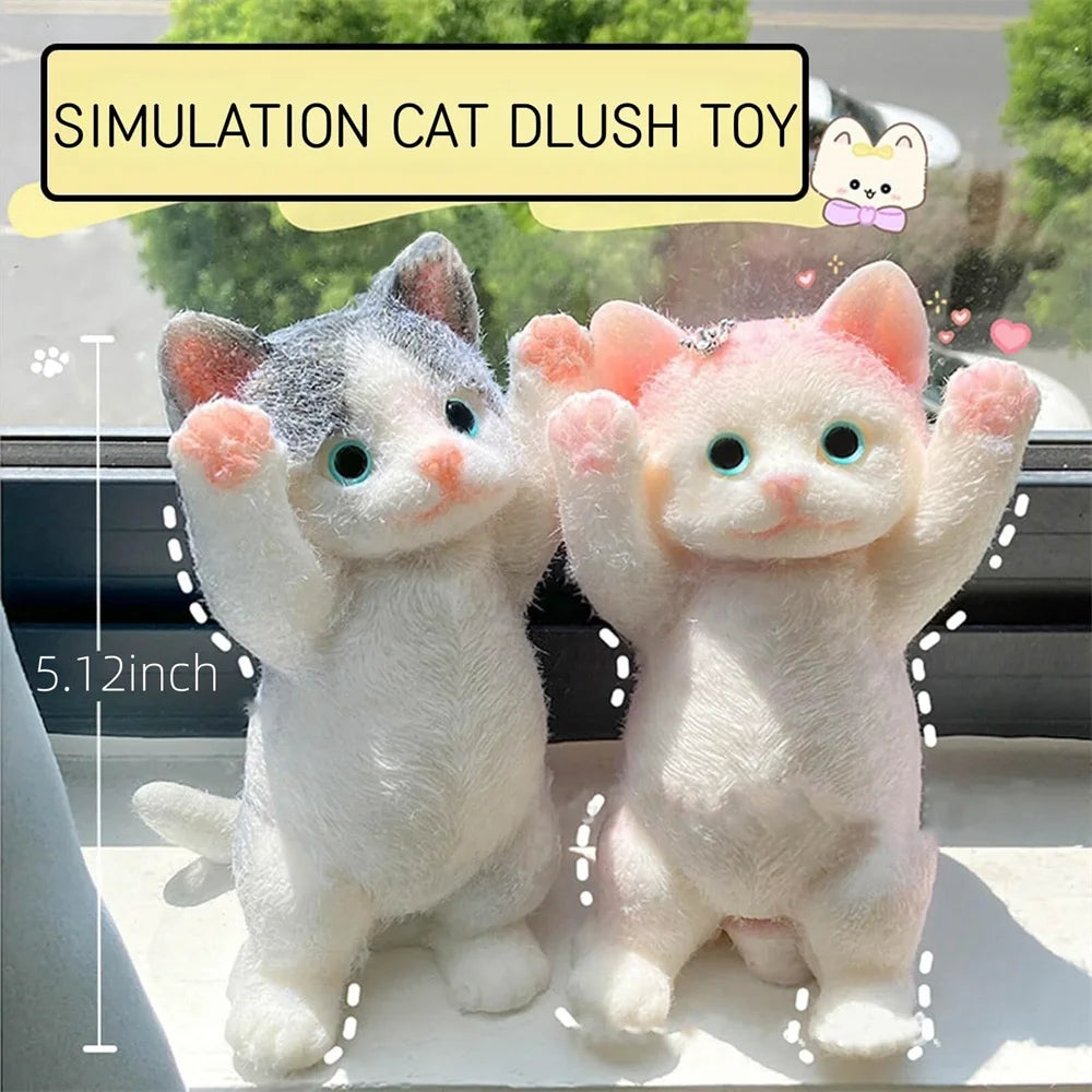 13CM Mignon Taba Chat moelleux, moelleux, collant, réaliste, chat, stress soulageant, simulation de jouet, poupée Chats, cadeau éjectable pour enfants, adultes