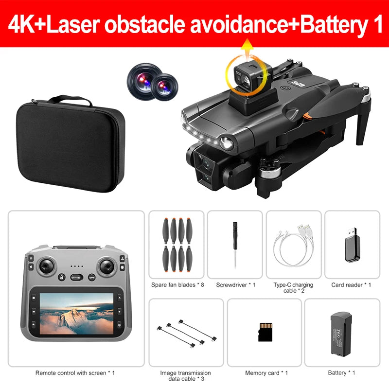 Lenovo V198Max GPS Drone 4K Professionnel 8K HD Deux caméras Moteur sans balais 5G WIFI FPV RC Quadcopter Hélicoptère avec jouet d’écran