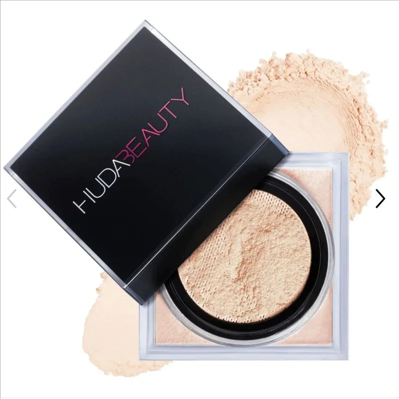 Huda Beauty, poudre délicate à prendre en charge, longue tenue, sans perte de maquillage, contrôle de l’huile, blocage de l’humidité, création d’un maquillage à base zéro pore