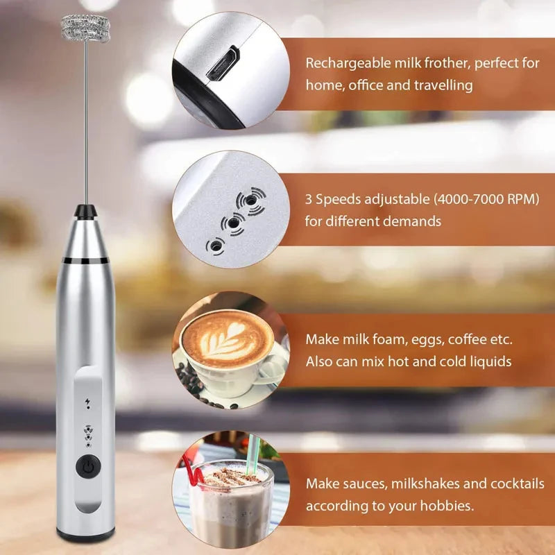 Mousseurs à lait électriques portables mélangeur à main USB Mini cafetière fouet mélangeur Cappuccino crème batteur à oeufs mélangeur alimentaire