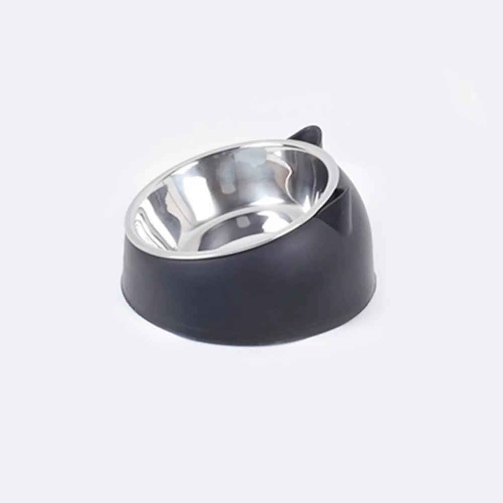 Bol pour chat et chien à 15 degrés surélevé, base antidérapante pour chiot, nourriture pour chat, mangeoire en acier inoxydable, dispositif de sécurité pour le cou incliné, animal de compagnie
