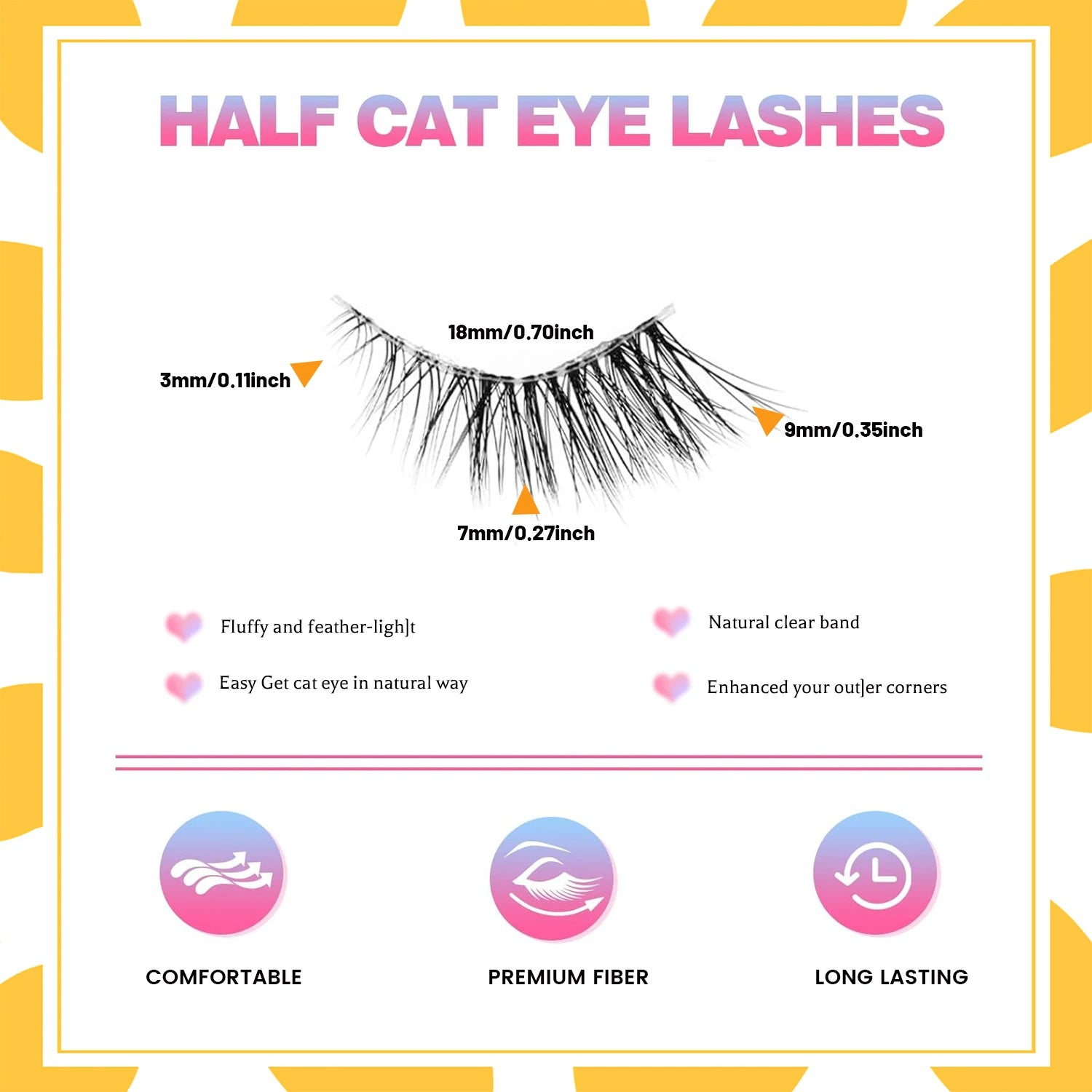 Demi-cils, aspect naturel 10 paires de cils épais pour chat 10mm Cils fins avec faux cils courts 3D04-10F