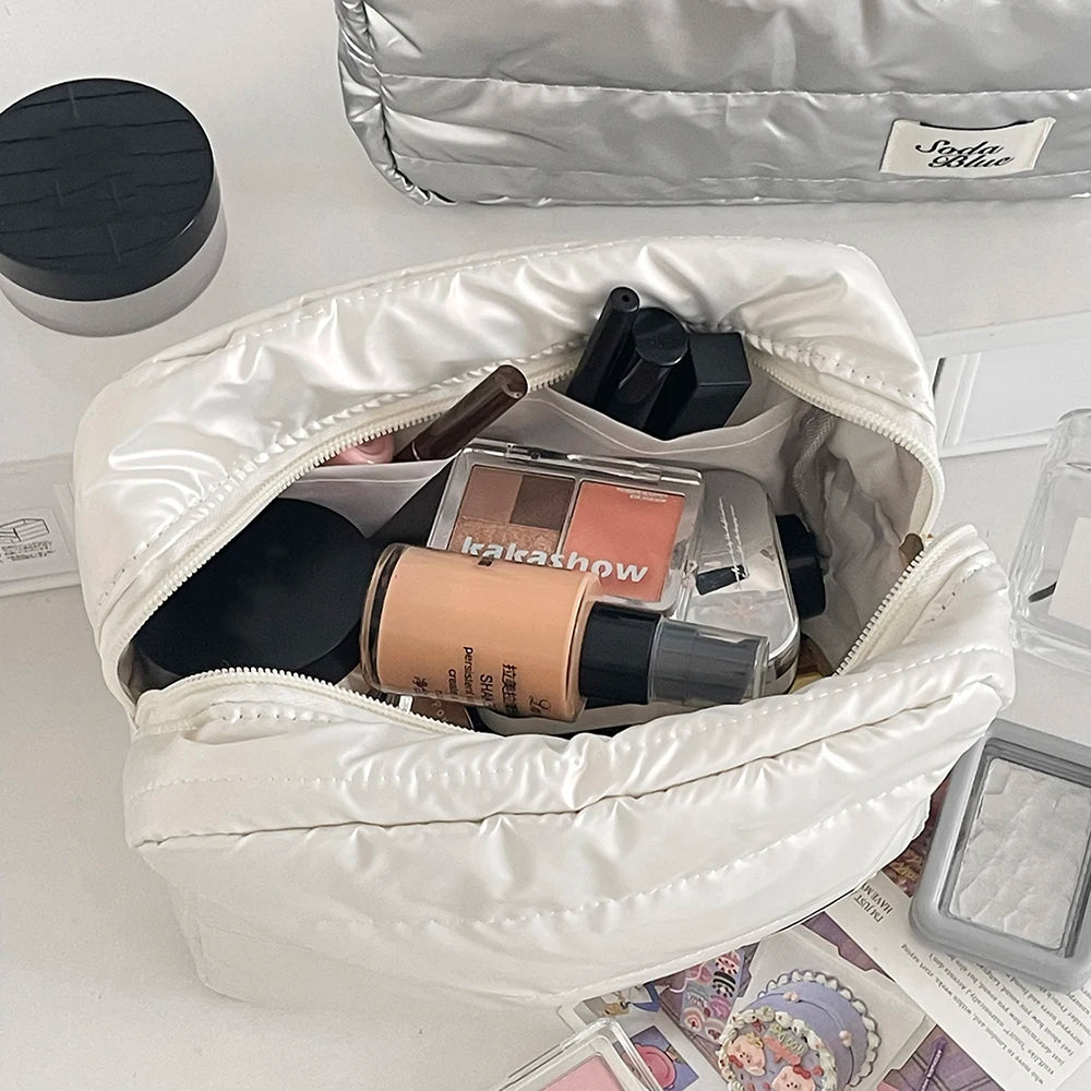 Sac grande capacité, maquillage imperméable, sac à main, voyage, femme, produits cosmétiques, articles de toilette, pochette, élégante fermeture éclair carrée pour femmes