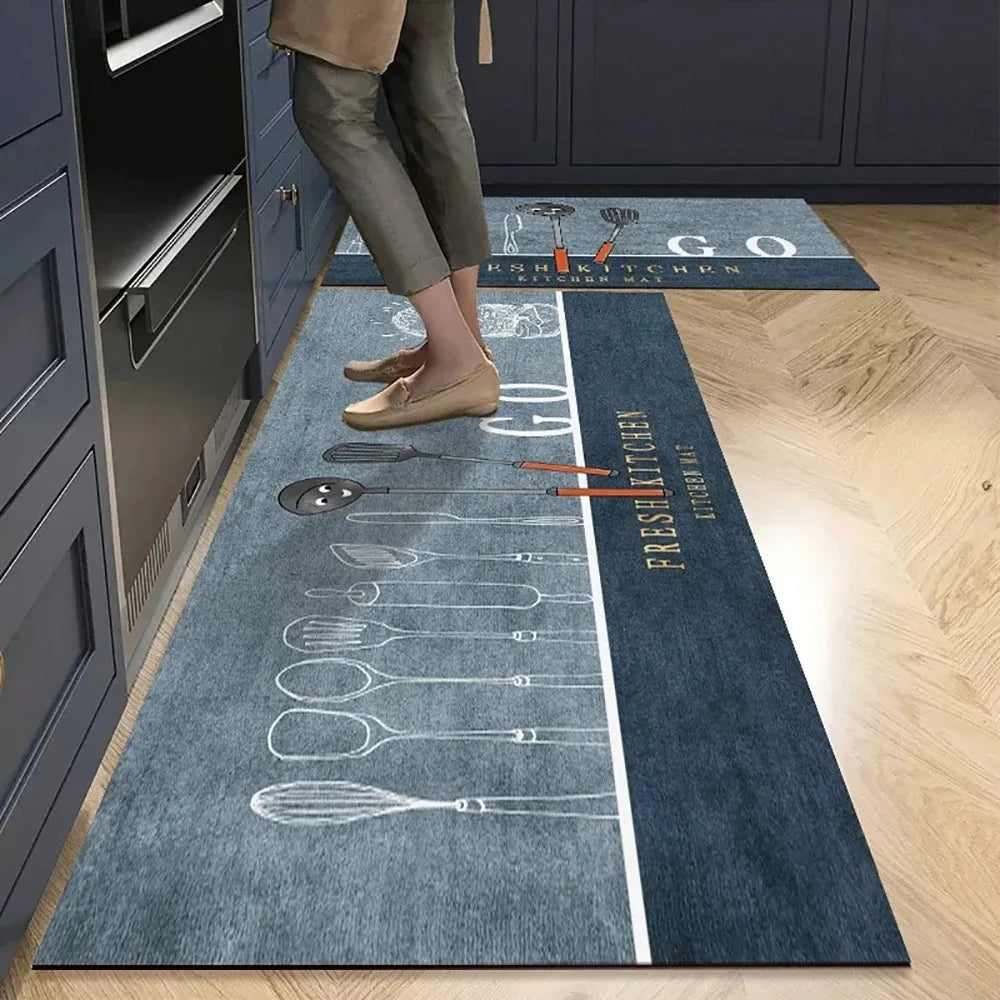 Tapis de cuisine antidérapant, longs tapis en velours de cristal pour le salon, tapis de pied absorbants, paillasson de chambre, paillasson transparent, petits tapis