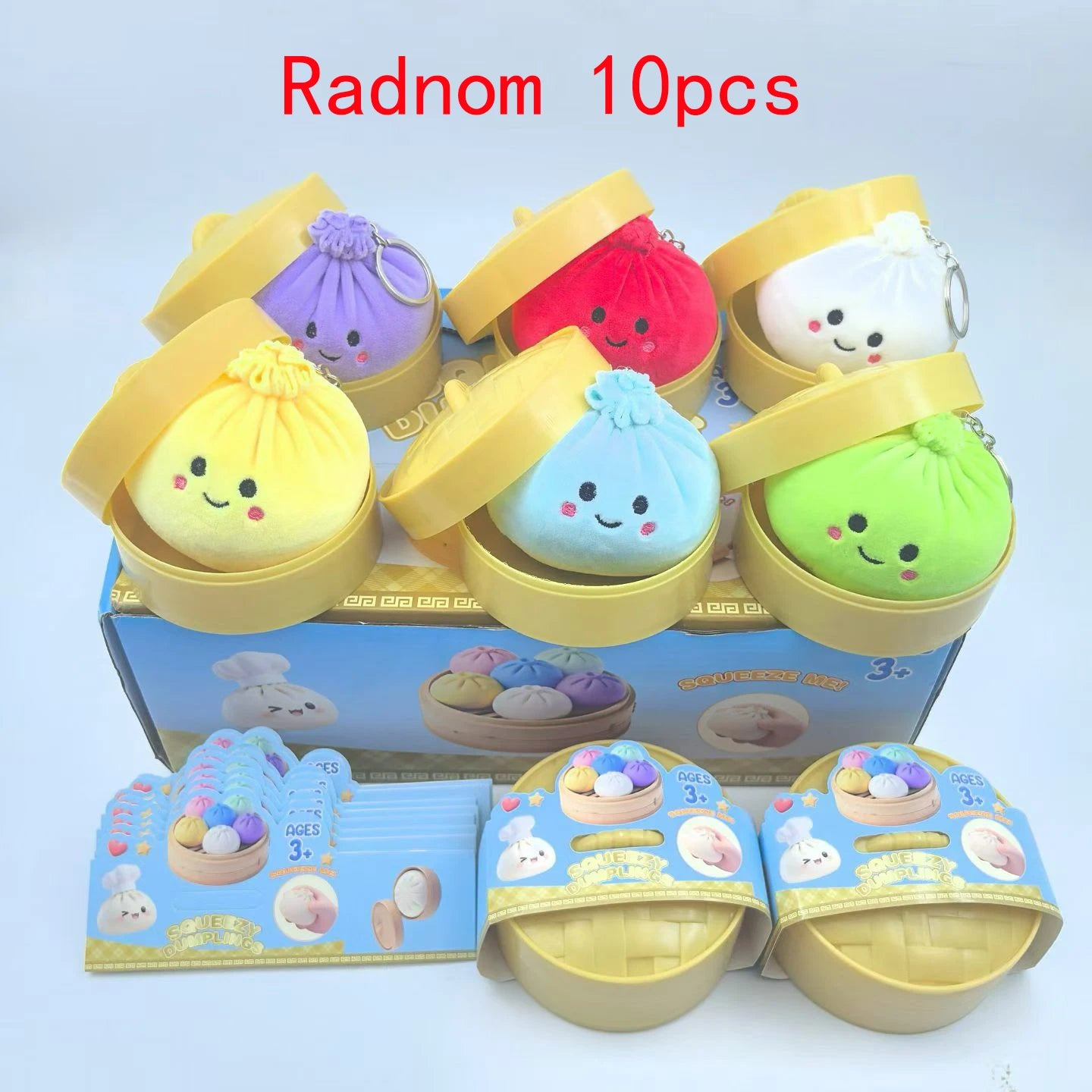 Boules de peluche en peluche, boules anti-stress, jouets sensoriels sur neige, simulation alimentaire, petits pains à la vapeur, boule de pâte pressée, cadeaux