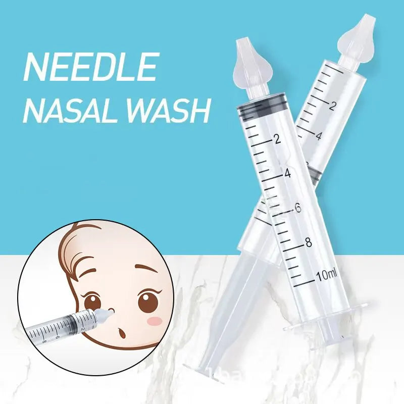 Nettoyant nasal pour bébé 2Pcs Nasal Washer Needle Tube Washer 10ML Aspirateur nasal pour nourrissons Nettoyant seringue Lavage Outils de soins pour bébés