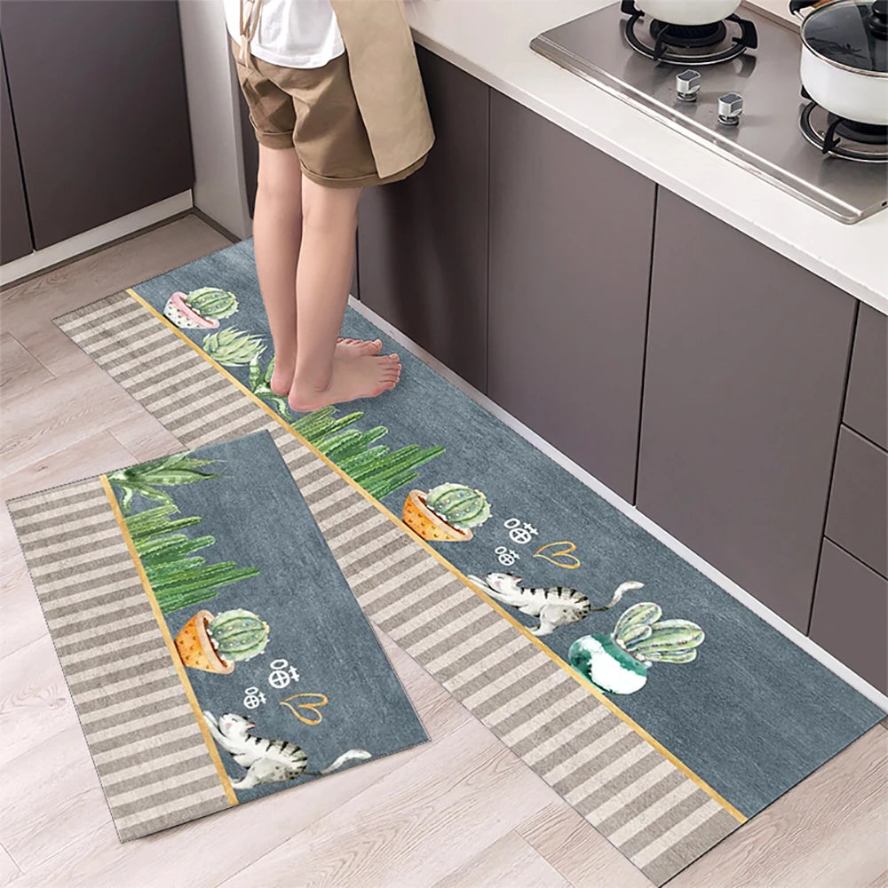 Tapis de cuisine antidérapant, longs tapis en velours de cristal pour le salon, tapis de pied absorbants, paillasson de chambre, paillasson transparent, petits tapis
