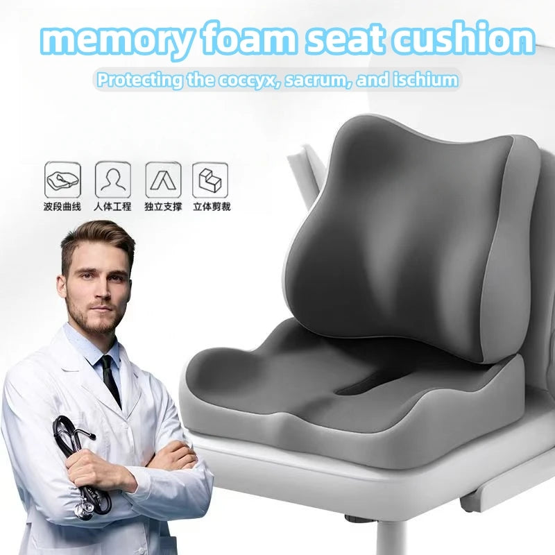 Coussin d’assise en mousse à mémoire de forme, coccyx, sciatique lombaire, soulagement de la douleur, confort, chaise de bureau, siège d’auto, coussin anti-dérapant, orthopédique, membrane