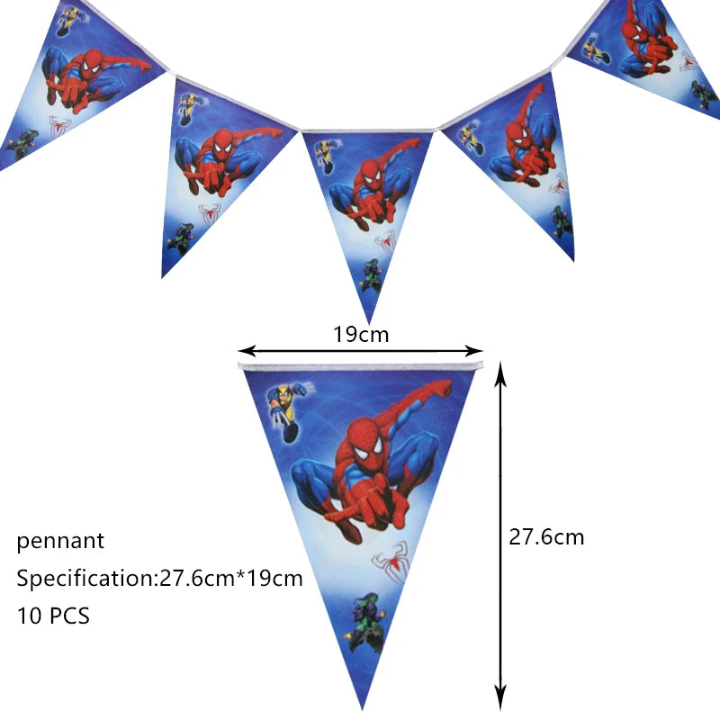 Décoration de fête d’anniversaire SpiderMan, ballons en latex et aluminium, vaisselle jetable pour enfant, fournitures d’événement, bannière en arrière-plan